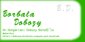 borbala dobozy business card